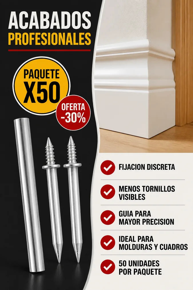 Beneficios clavos doble cabeza fijacion discreta paquete x50