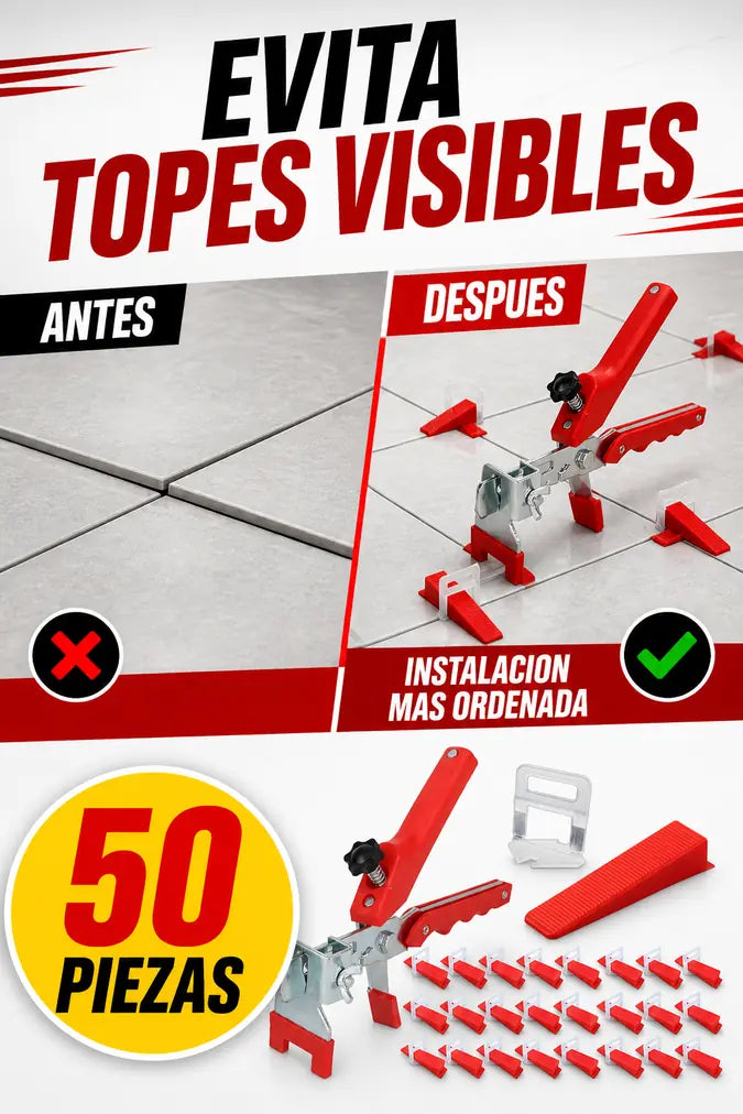 Kit nivelacion de baldosa antes y despues