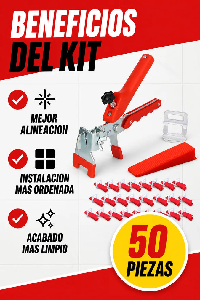 Kit nivelacion de baldosa beneficios 50 piezas