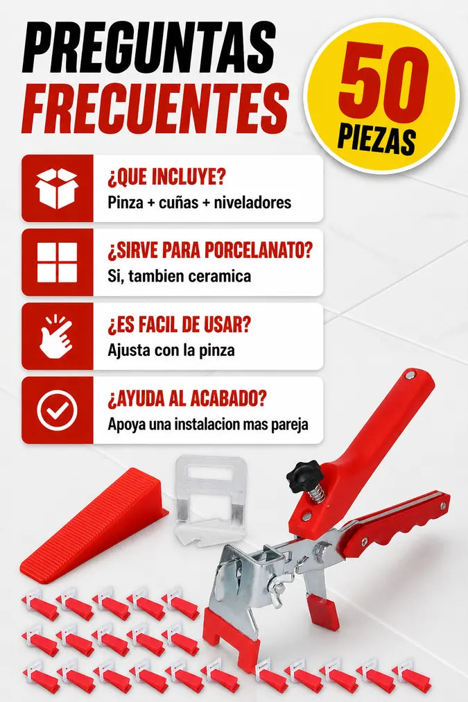 Kit nivelacion de baldosa preguntas frecuentes 50 piezas