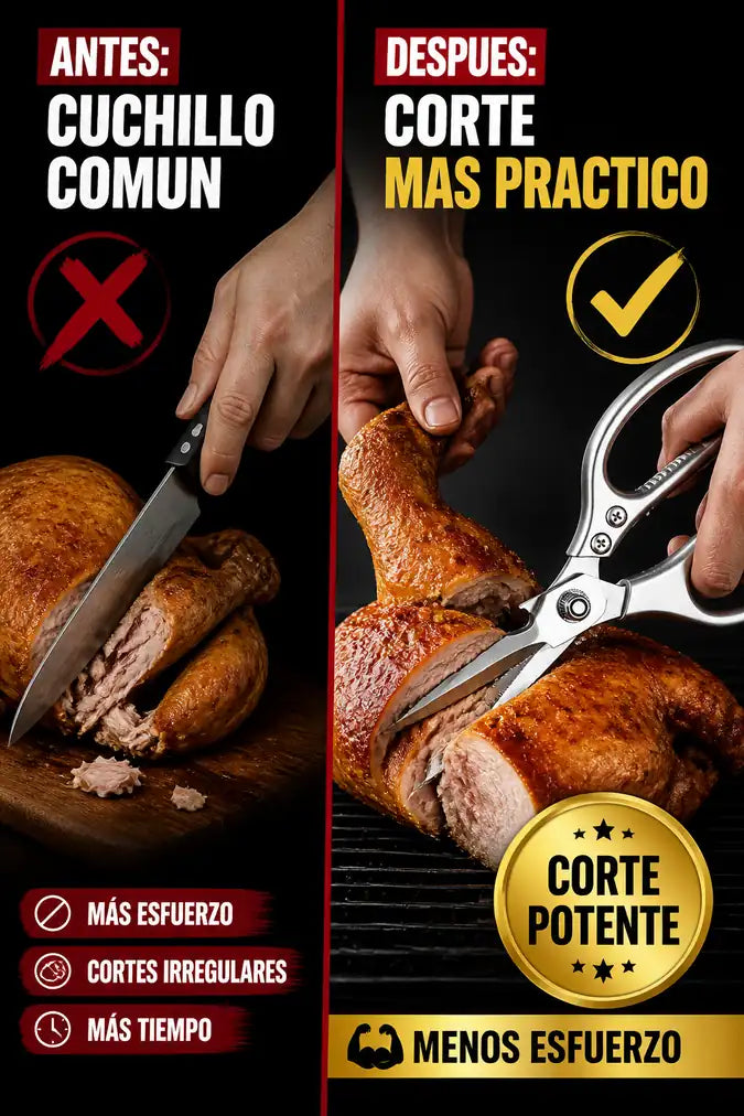 Tijeras para despresar antes y despues